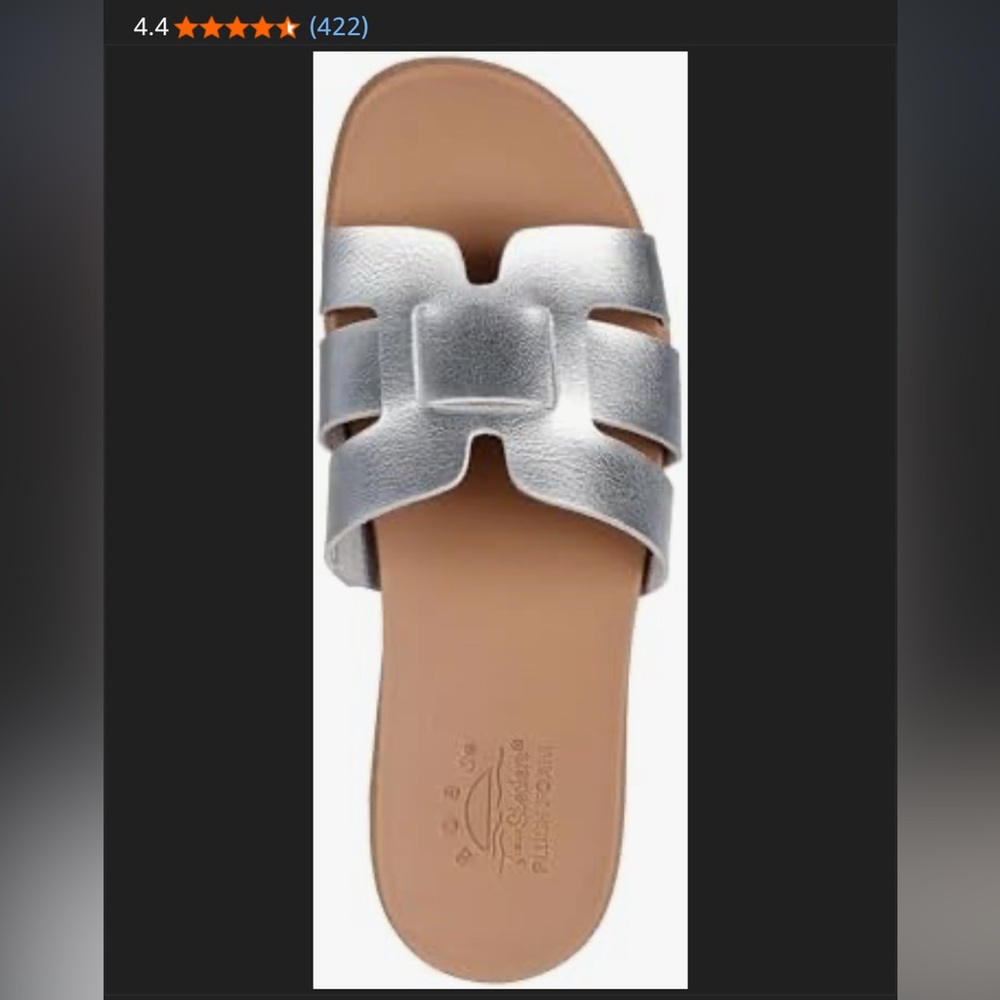 BOBS from Skechers Metallic Silver Slide Sandals - Picture 4 of 8